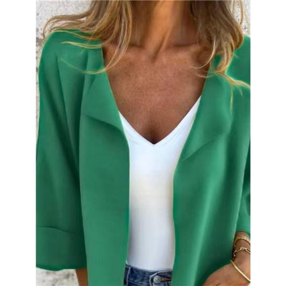 Full Size Open Front 3/4 Sleeve Casual Cardigan Plus Size - Picture 11 of 16